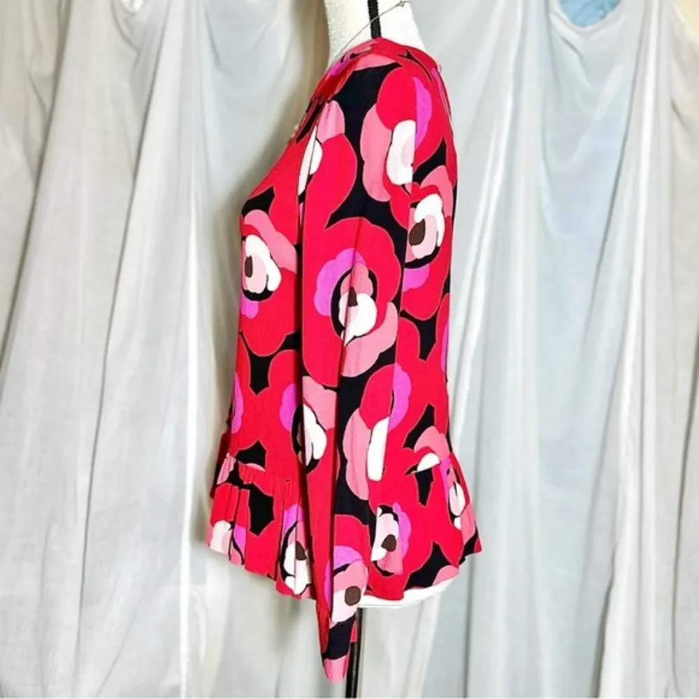 🌟 Kate Spade Deco Rose Peplum Sz S - Picture 6 of 8